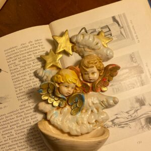 【絕版品義大利製Fontanini天使聖水盆 】